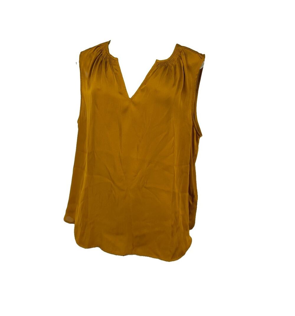 NEW Banana Republic Large Woman Pullover Blouse Top Split Neck Sleeveless H11